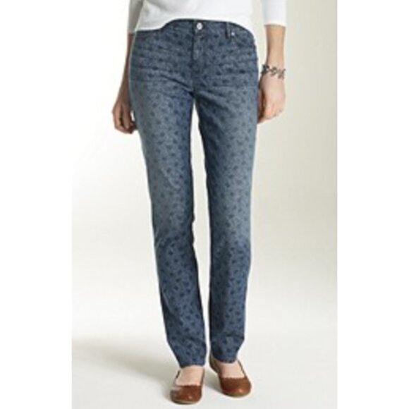 J. Jill Denim - NWOT J. JILL Womens' Floral Print Authentic Fit Slim Leg Jeans Sz 16 Petite
